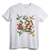 Hummingbird Flowers Shirt - Hummingbird Lover Gift, Lightweight Tee with Classic Fit and Double-Needle Hem