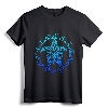 Ocean Blue Tribal Hawaiian Sea Turtle T-Shirt - Polynesian Honu Tattoo Tee with Maori Sun Symbol