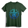 Ocean Blue Tribal Hawaiian Sea Turtle T-Shirt - Polynesian Honu Tattoo Tee with Maori Sun Symbol