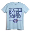 Actually It Is Rocket Science Vintage Distressed Badge T-Shirt - Official NASA Apparel for Men, Women, Boys, Girls, and Toddlers; Space Exploration, Science, STEM, Astronomy Tee