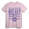 Actually It Is Rocket Science Vintage Distressed Badge T-Shirt - Official NASA Apparel for Men, Women, Boys, Girls, and Toddlers; Space Exploration, Science, STEM, Astronomy Tee