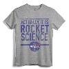 Actually It Is Rocket Science Vintage Distressed Badge T-Shirt - Official NASA Apparel for Men, Women, Boys, Girls, and Toddlers; Space Exploration, Science, STEM, Astronomy Tee