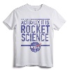Actually It Is Rocket Science Vintage Distressed Badge T-Shirt - Official NASA Apparel for Men, Women, Boys, Girls, and Toddlers; Space Exploration, Science, STEM, Astronomy Tee