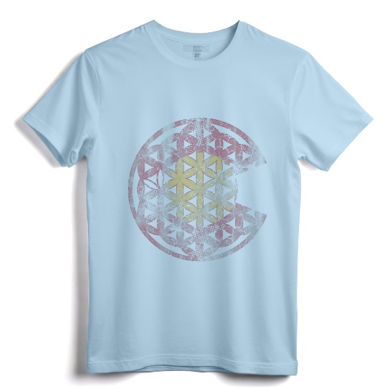 Colorado Flag Flower Of Life Mandala Vintage Fade Women Girl T-Shirt - Spiritual Yoga Apparel Gift for Women and Girls
