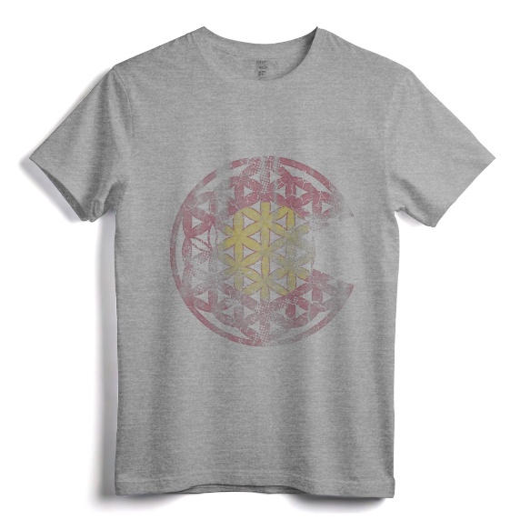Colorado Flag Flower Of Life Mandala Vintage Fade Women Girl T-Shirt - Spiritual Yoga Apparel Gift for Women and Girls