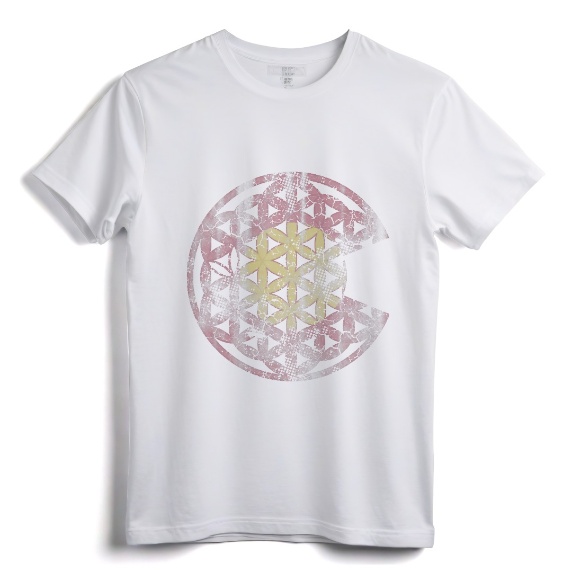 Colorado Flag Flower Of Life Mandala Vintage Fade Women Girl T-Shirt - Spiritual Yoga Apparel Gift for Women and Girls