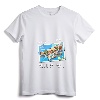 Womens Asbury Park New Jersey NJ Retro Postcard Travel Souvenir Gift V-Neck T-Shirt - Nostalgic Vacation Keepsake Apparel