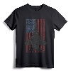 F-15 Eagle Jet Fighter Vintage Color American Flag T-Shirt - Retro Aircraft Apparel for Aviation Enthusiasts and Military Aviation Fans