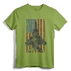 F-15 Eagle Jet Fighter Vintage Color American Flag T-Shirt - Retro Aircraft Apparel for Aviation Enthusiasts and Military Aviation Fans