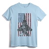 F-15 Eagle Jet Fighter Vintage Color American Flag T-Shirt - Retro Aircraft Apparel for Aviation Enthusiasts and Military Aviation Fans
