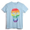 LGBT Gay Pride Skull Rainbow T-Shirt - Rainbow Flag Apparel for Men, Women, Boys, Girls, and LGBT Supporters
