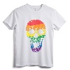 LGBT Gay Pride Skull Rainbow T-Shirt - Rainbow Flag Apparel for Men, Women, Boys, Girls, and LGBT Supporters