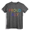 Proud Ally - LGBTQ Gay and Lesbian Pride Rainbow Shirt - Supportive Advocate Apparel for Pride Events