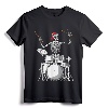 Skeleton Drummer Halloween Costume Playing Drums Gift Mens T-Shirt - Unique Halloween Drummer Tee for Men, Women, Kids