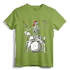 Skeleton Drummer Halloween Costume Playing Drums Gift Mens T-Shirt - Unique Halloween Drummer Tee for Men, Women, Kids
