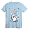 Skeleton Drummer Halloween Costume Playing Drums Gift Mens T-Shirt - Unique Halloween Drummer Tee for Men, Women, Kids