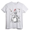Skeleton Drummer Halloween Costume Playing Drums Gift Mens T-Shirt - Unique Halloween Drummer Tee for Men, Women, Kids