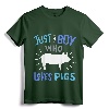 Kids Pig Just A Boy Who Loves Pigs Gift T-Shirt - Cute Pig Lover Tee for Boys