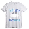 Kids Pig Just A Boy Who Loves Pigs Gift T-Shirt - Cute Pig Lover Tee for Boys