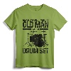 Never Underestimate An Old Man With A Drum Set Drummer Gift T-Shirt - Funny Musician Humor Tee for Drummers and Rock Musicians