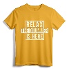 Funny Drummer T-Shirt - Relax The Drummer Is Here Tee - Percussion Musician Gift Shirt for Drummers