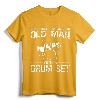 Cool Drummer Art Men Dad Drum Set Player Drum Kit Musician T-Shirt - Never Underestimate An Old Man With A Drum Set Design for Rock Music Lovers