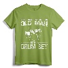 Cool Drummer Art Men Dad Drum Set Player Drum Kit Musician T-Shirt - Never Underestimate An Old Man With A Drum Set Design for Rock Music Lovers