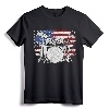 Drummer Drum Set Drums USA Flag American 4th Of July Gift T-Shirt - Patriotic Drummer Tee for Independence Day Celebration
