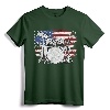 Drummer Drum Set Drums USA Flag American 4th Of July Gift T-Shirt - Patriotic Drummer Tee for Independence Day Celebration
