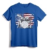 Drummer Drum Set Drums USA Flag American 4th Of July Gift T-Shirt - Patriotic Drummer Tee for Independence Day Celebration