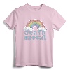 DEATH METAL Rainbow Funny Retro Vintage Rock Music Metalhead T-Shirt - Sarcastic Heavy Metal Apparel for Musicians and Fans