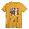 Patriotic Goat 4th of July American Flag T-Shirt - USA Pride Goat Tee for Men, Women, and Kids