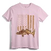 Redfish Fishing Red Drum Tailing USA American Flag Fisherman T-Shirt - Coastal Fishing Apparel for Dad, Husband, and Men who Love Red Drum Fishing and Kayak Angling