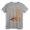 Redfish Fishing Red Drum Tailing USA American Flag Fisherman T-Shirt - Coastal Fishing Apparel for Dad, Husband, and Men who Love Red Drum Fishing and Kayak Angling