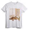 Redfish Fishing Red Drum Tailing USA American Flag Fisherman T-Shirt - Coastal Fishing Apparel for Dad, Husband, and Men who Love Red Drum Fishing and Kayak Angling